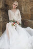 Robe de mariée en plein air avec manche longue fermeutre eclair de col en v angélique - 6