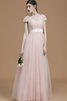 A Linie Prinzessin Normale Taille Brautjungfernkleid mit Schleife mit Gürtel - 1