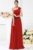 Reißverschluss Chiffon Sittsames Brautjungfernkleid ohne Ärmeln mit Blume - 23