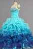 Robe de quinceanera de mode de bal col u profond broder col en forme de cœur manche nulle - 3