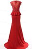 Robe de bal distinguee brodé col u profond fermeutre eclair de traîne courte - 2