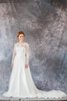 Kapelle Schleppe A-Line lange Ärmeln Schaufel-Ausschnitt bodenlanges Brautkleid - 2