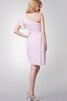 Robe demoiselle d'honneur informel d'épaule asymétrique au drapée avec zip avec chiffon - 3