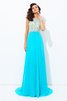 Schaufel-Ausschnitt Bodenlanges Formelles Ballkleid mit Offenen Rücken aus Chiffon - 3
