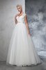 Duchesse-Linie Sweep Zug Prächtiges Brautkleid ohne Ärmeln aus Tüll - 5