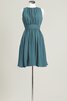 Vestido de Dama de Honor de Corte-A de Sin mangas de Corto de Joya - 14