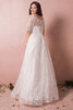 Robe de mariée en satin col en bateau noble ligne a romantique - 9