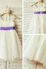 Robe de cortège enfant en tulle de lotus de princesse ligne a manche nulle - 5