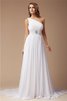 Abito da Sera Lunghi Naturale in Chiffon Vintage con Perline - 1