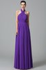 Robe demoiselle d'honneur a-ligne de princesse de lotus de dos nu avec chiffon - 24