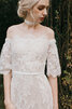 Zeitloses Garten Herrlich Sittsames Brautkleid mit Schleife - 5