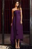 Robe demoiselle d'honneur bref de bustier asymétrique manche nulle avec chiffon - 13