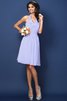 Natürliche Taile Chiffon Nackenband A-Line Kurzes Brautjungfernkleid - 17