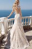 Robe de mariée romantique sexy avec manche courte decoration en fleur - 2