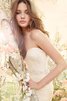 Robe de mariée naturel de fourreau avec sans manches avec ruban avec broderie - 2