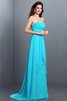 Vestido de Dama de Honor de Corte princesa de Corte-A de Cola Barriba de Cremallera - 3