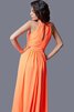 Plissiertes Juwel Ausschnitt Chiffon Nackenband bodenlanges langes Abendkleid - 2