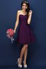 Normale Taille Drapiertes Mini Brautjungfernkleid mit Herz-Ausschnitt mit Plissierungen - 12