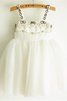 Robe de cortège enfant de princesse avec fleurs avec zip avec perle longueur mollet - 2