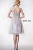 Vestido de Dama de Honor de Corte-A de Volantes Adorno de Plisado de Fajas con Cintas - 4