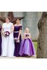 Prinzessin Tüll Schmetterlingsknoten bodenlanges Blumenmädchenkleid mit gekappten Ärmeln - 3