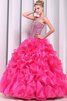 Herz-Ausschnitt bodenlanges schickes Quinceanera Kleid mit Rücken Schnürung mit Rüschen - 4