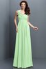 Robe demoiselle d'honneur plissage longue jusqu'au sol de col en v avec chiffon - 26