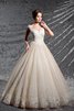 Robe de mariée plissage naturel de mode de bal en organza decoration en fleur - 1