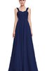 Robe demoiselle d'honneur plissage cordon manche nulle avec chiffon de col en cœur - 1