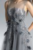 Robe de bal appliques avec manche courte ligne a en tulle col ras du cou - 3