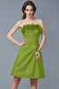 Abito da Damigella Cerniera Naturale Senza Maniche in Taffeta con Fiore - 14