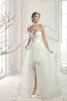 Robe de mariée décontracté mode collant manche nulle textile en tulle - 1