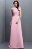 Robe demoiselle d'honneur longue en forme fermeutre eclair col en bateau en satin - 22