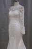 Hoher Kragen langärmeliges Meerjungfrau natürliche Taile bodenlanges sexy Brautkleid - 2