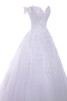 Robe de mariée officiel serieuse de traîne mi-longue col en forme de cœur avec cristal - 6