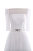 Robe de mariée officiel multi couche bustier de plissé boutonné en 3/4 manche - 2