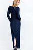 Reißverschluss lange Ärmeln natürliche Taile Etui Bateau langes Brautmutterkleid - 2
