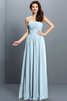 Prinzessin A Linie Plissiertes Bodenlanges Brautjungfernkleid aus Chiffon - 18