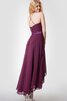 Robe demoiselle d'honneur manche nulle ceinture en étoffe ligne a avec zip avec chiffon - 3