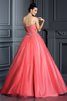 Ärmelloses Duchesse-Linie Sittsames Bodenlanges Quinceanera Kleid mit Empire Taille - 2