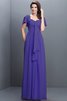 Halbe Ärmeln Herz-Ausschnitt Plissiertes Bodenlanges Brautjungfernkleid aus Chiffon - 24