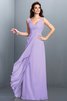 Robe demoiselle d'honneur longue plissage ligne a avec chiffon grandes bretelles - 19