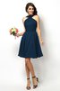 Robe demoiselle d'honneur naturel bref de col haut ligne a de princesse - 10