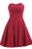 Normale Taille plissiertes Ärmelloses trägerloser Ausschnitt A-Line mini Brautjungfernkleid - 1