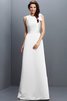 Reißverschluss Enganliegendes Empire Taille Bodenlanges Brautjungfernkleid aus Satin - 29