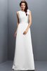 Robe demoiselle d'honneur longue en forme fermeutre eclair col en bateau en satin - 29