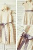 Ärmelloses Normale Taille Prinzessin A-Linie Blumenmädchenkleid mit Reißverschluss - 5