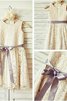 Robe de cortège enfant naturel ligne a de princesse fermeutre eclair col u profond - 5