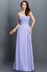 Prinzessin Ärmelloses Anständiges Bodenlanges Brautjungfernkleid aus Chiffon - 17