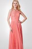 Chiffon plissiertes Schlüsselloch Rücken bodenlanges langes einfaches Brautjungfernkleid - 5